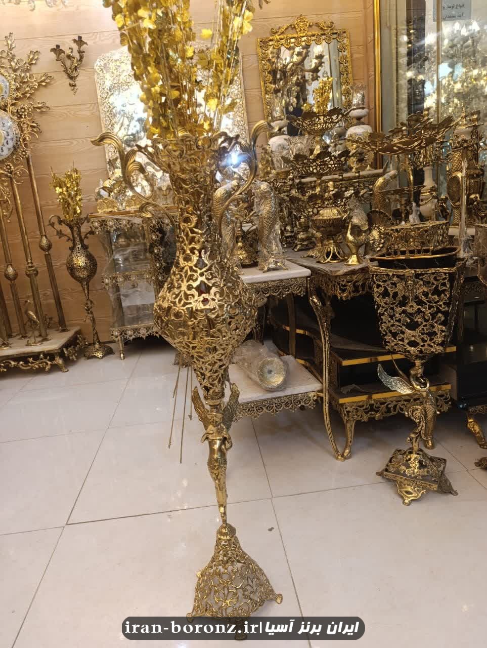 گلدان برنجی کنار سالنی مدل فرشته مدل جدید