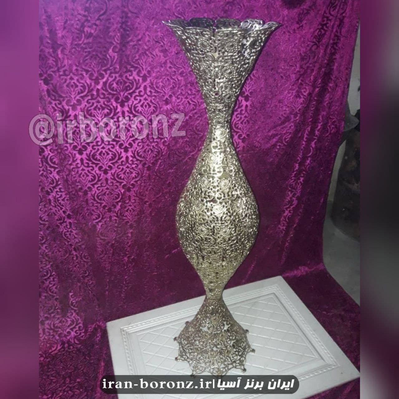 گلدان توری بزرگ برنزی