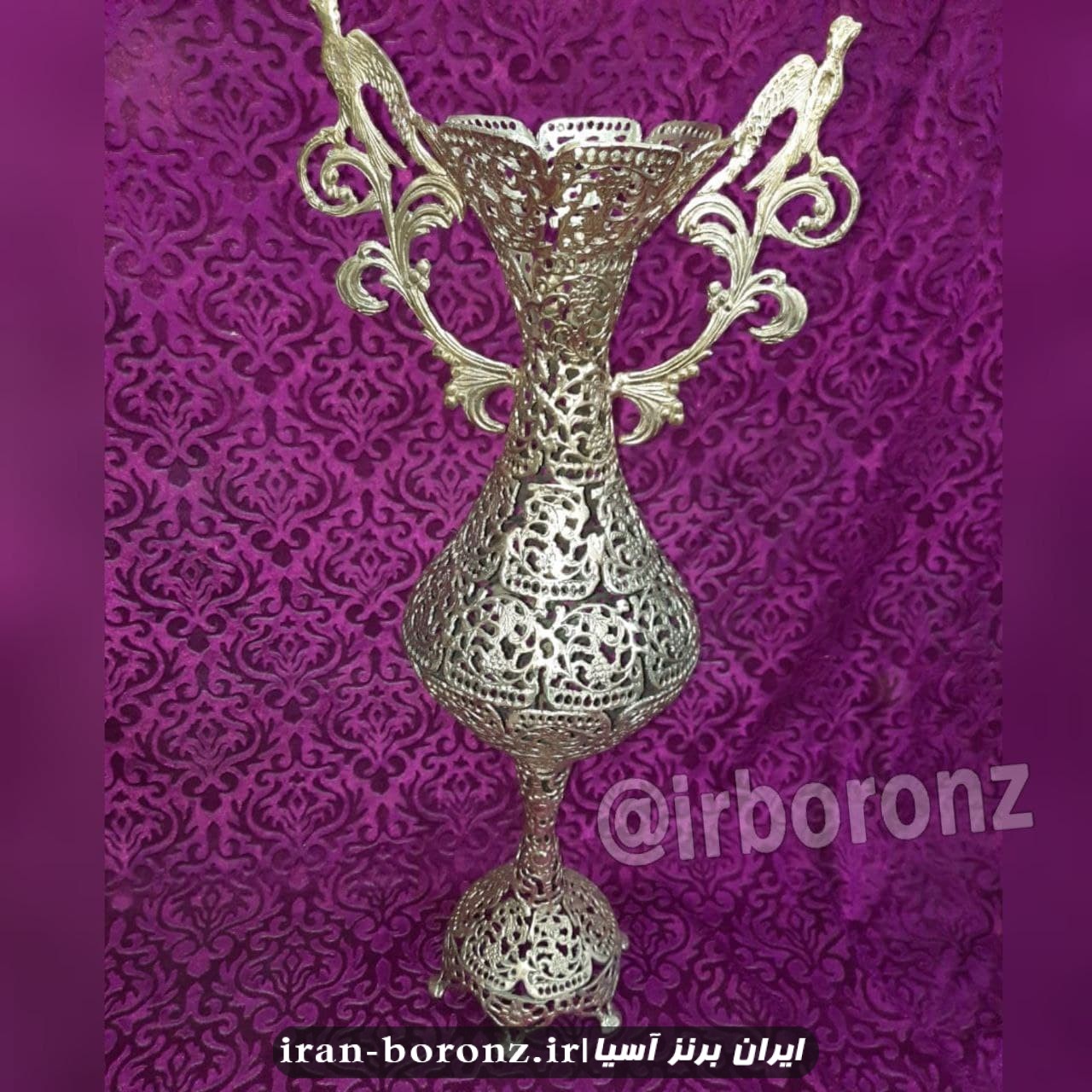 گلدان کنارسالنی برنزی