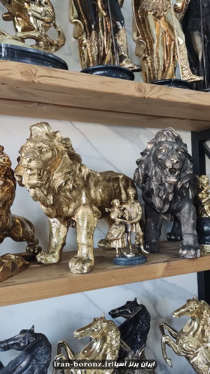 مجسمه شیر برنزی درنده سایز بزرگ