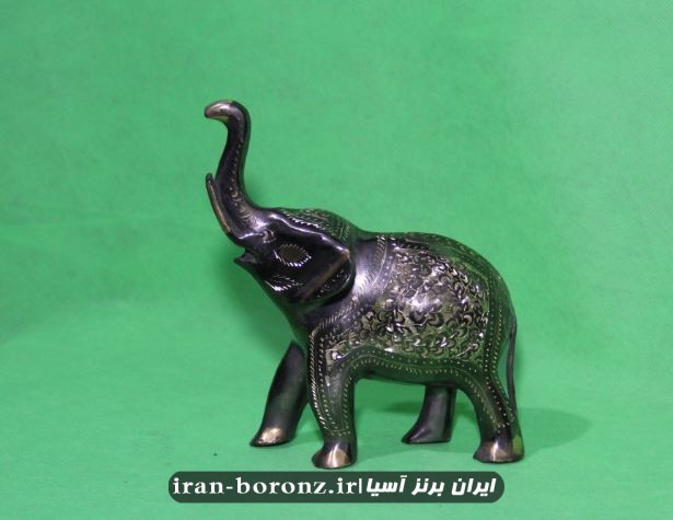 مجسمه فیل برنزی قلم خورده سایز کوچک