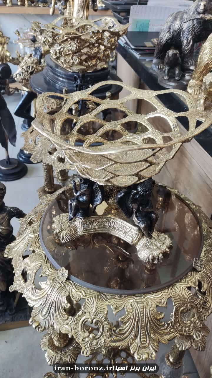 میوه خوری رومیزی برنزی مدل فرشته آنتیک