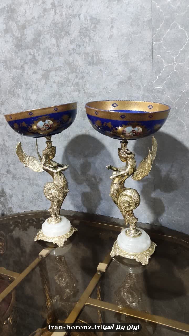 آجیل خوری رومیزی برنزی مدل فرشته