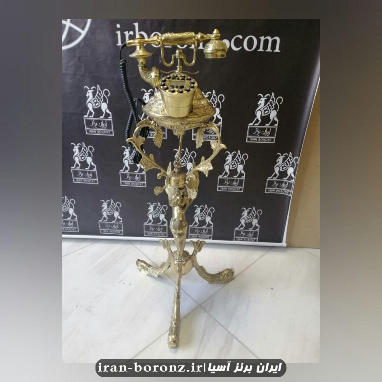 تلفن ایستاده برنزی سه پایه ماهی شاه فرشته