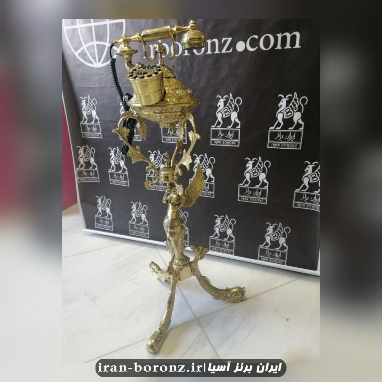تلفن ایستاده برنزی سه پایه ماهی شاه فرشته