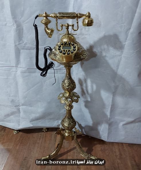 تلفن ایستاده برنزی مدل پایه ماهی ستون سوراهی