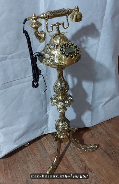 تلفن ایستاده برنزی پایه ماهی ستون سوراهی