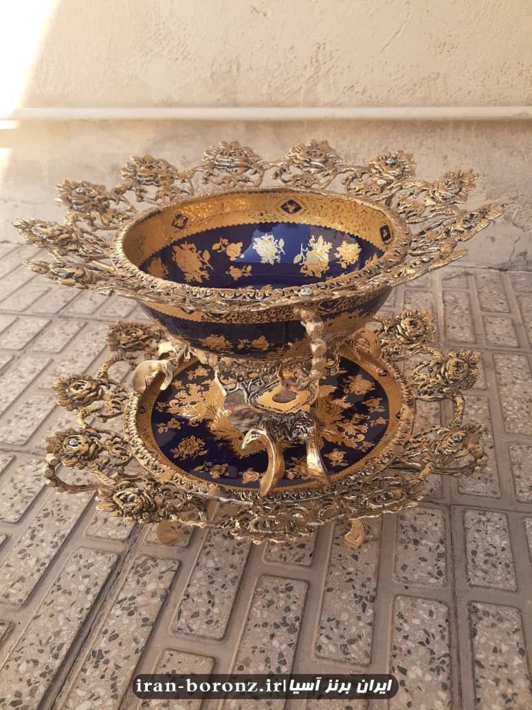 ست پذیرایی 2 تکه پایه برنزی