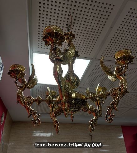 لوستر 5 شاخه مدل فرشته برنزی