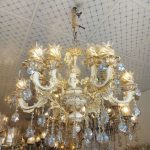 لوستر برنزی دو گل رنگ طلا کرم