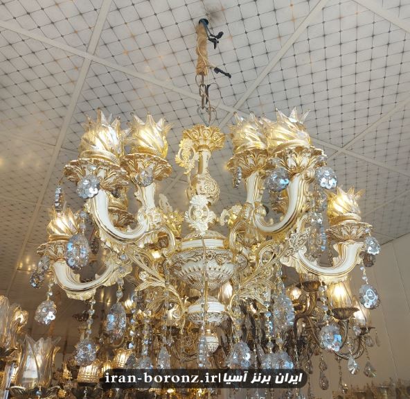 لوستر برنزی مدل دو گل