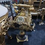 مینی تلفن پایه دار برنزی سنگ مشکی