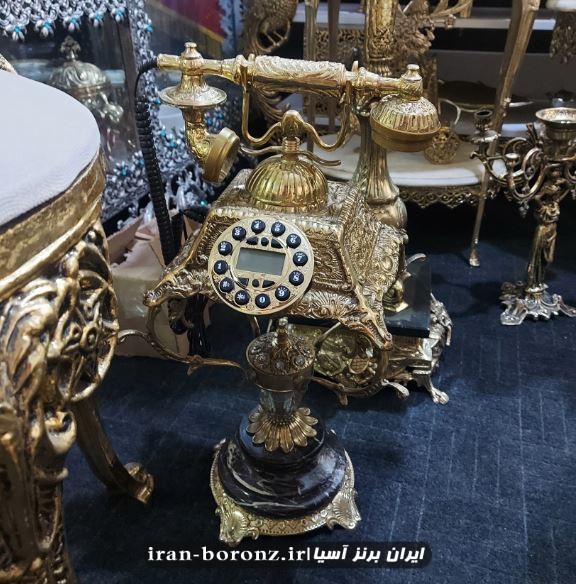 مینی تلفن پایه دار برنزی