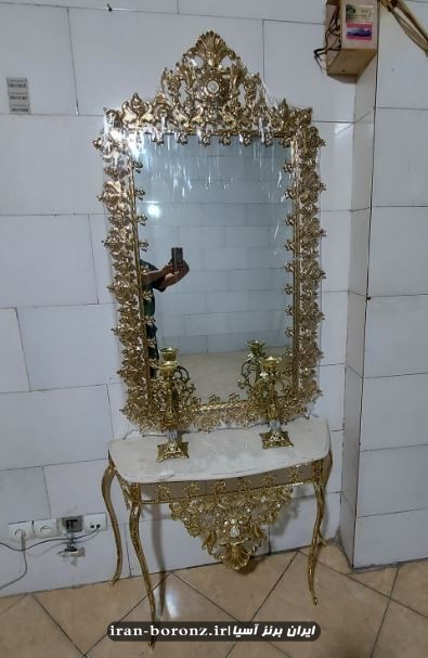 آینه شمعدان برنزی