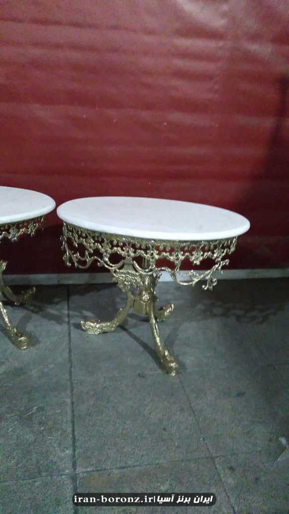 جلو مبلی و عسلی برنزی مدل پایه ماهی تاج دار